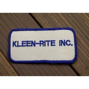 Vintage Kleen-Rite Inc Uniform Patch Retro Blue White Embroidered